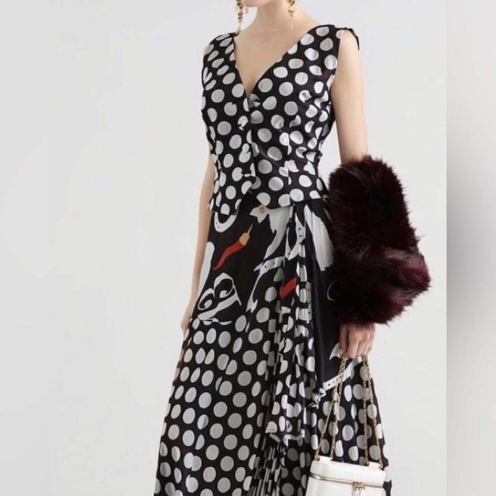 Vintage 90s Moschino Cheap and Chic "Superstition" Polka Dot 2-Piece set - Picture 2 of 16